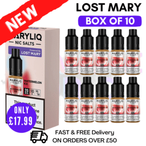 Watermelon Ice MaryLiq Nic Salt BOX OF 10